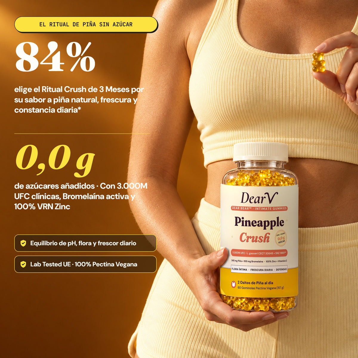Dear V · Pineapple Crush — Probiótico Vaginal en Gominolas de Piña