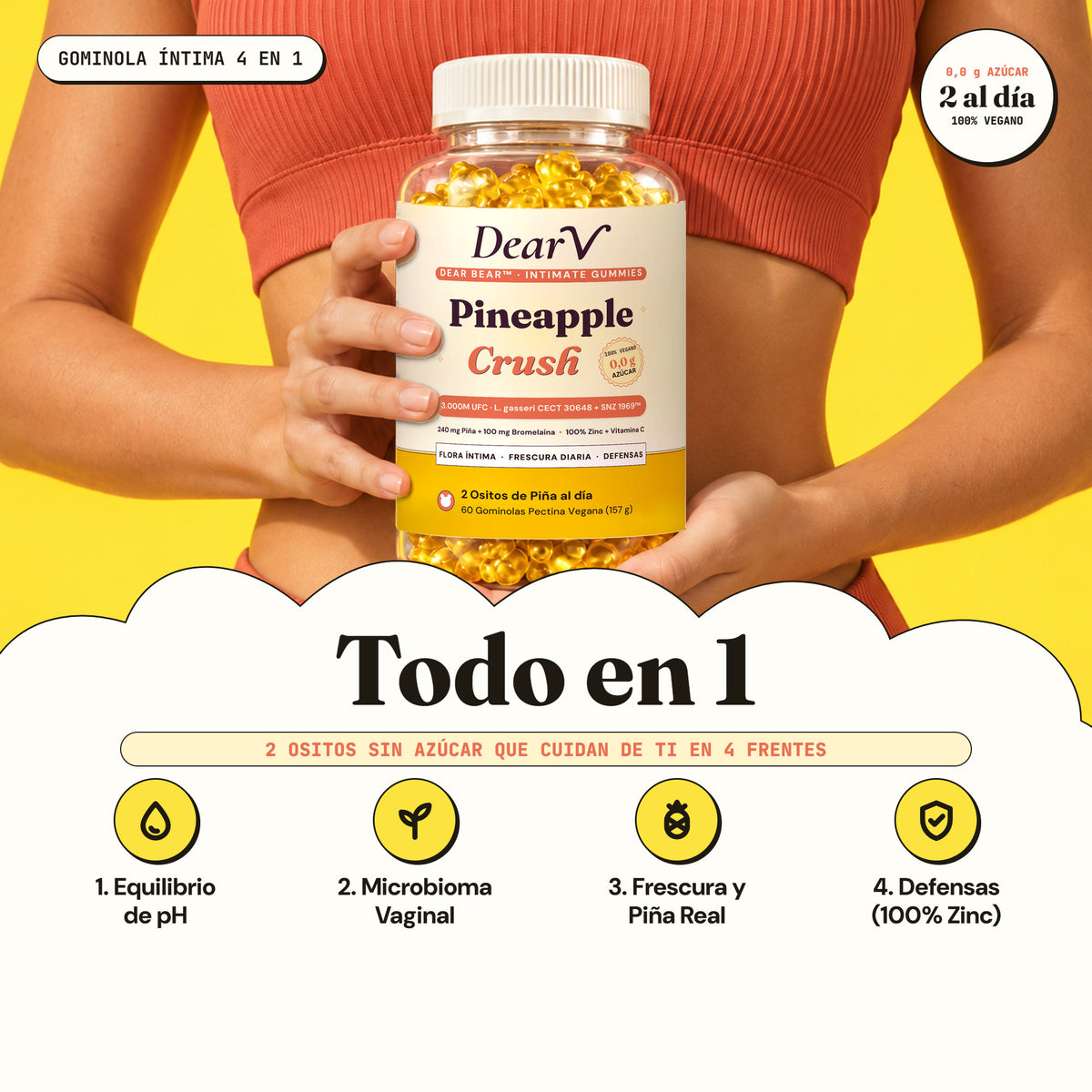 Dear V · Pineapple Crush — Probiótico Vaginal en Gominolas de Piña