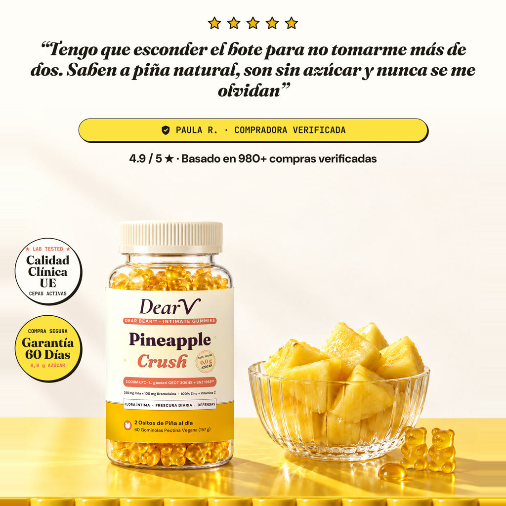 Dear V · Pineapple Crush — Probiótico Vaginal en Gominolas de Piña
