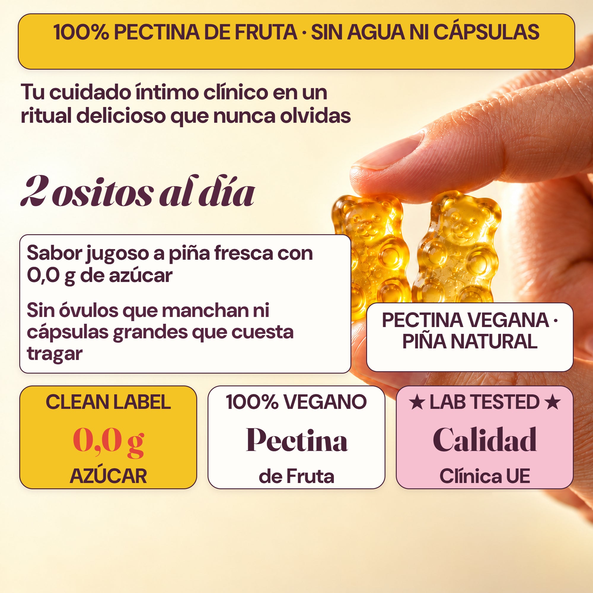 2 ositos al día sin agua ni cápsulas sabor piña natural 0,0 g azúcares